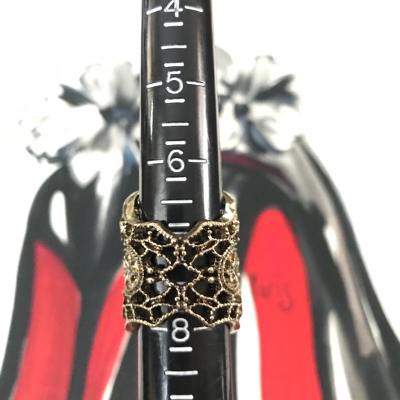 Rose Quartz Vintage Armor Gold Ring - Picture 7 of 7